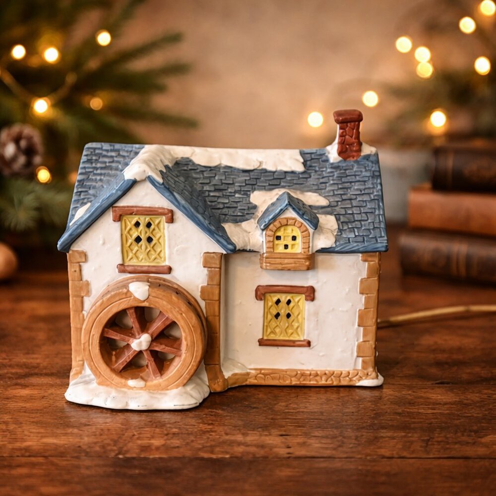 Dickens Village Crist Mill Lighted Porcelain Christmas Village House